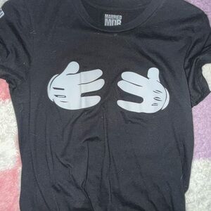 Married to the Mob Black Short Sleeve Tee with Graphic